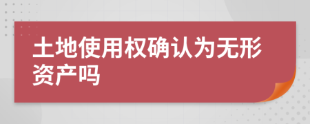 土地使用權(quán)確認為無形資產(chǎn)嗎