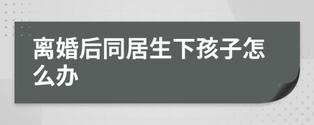 離婚后同居生下孩子怎么辦