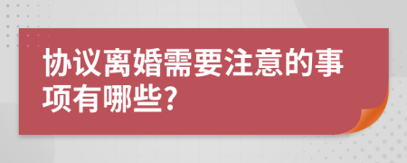 協(xié)議離婚需要注意的事項(xiàng)有哪些?