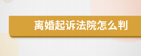 離婚起訴法院怎么判
