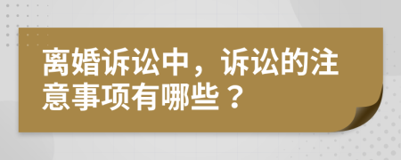 離婚訴訟中，訴訟的注意事項(xiàng)有哪些？