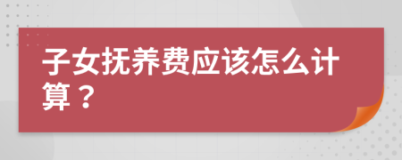 子女撫養(yǎng)費(fèi)應(yīng)該怎么計(jì)算?