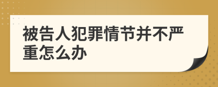被告人犯罪情節(jié)并不嚴重怎么辦