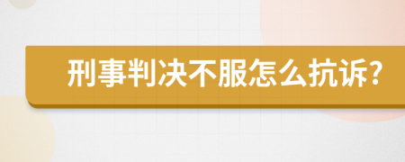 刑事判決不服怎么抗訴?