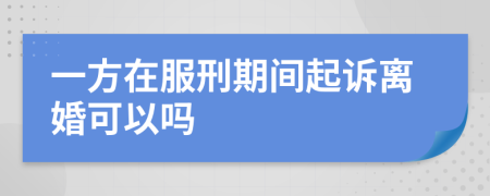 一方在服刑期間起訴離婚可以嗎