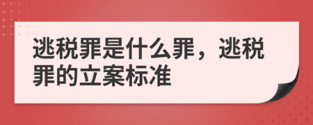 逃稅罪是什么罪，逃稅罪的立案標(biāo)準(zhǔn)