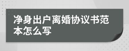 凈身出戶離婚協(xié)議書(shū)范本怎么寫(xiě)