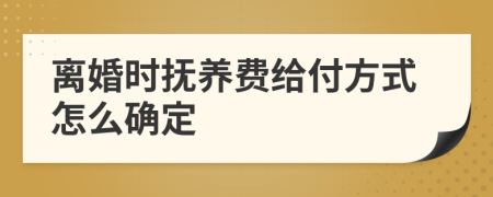 離婚時(shí)撫養(yǎng)費(fèi)給付方式怎么確定
