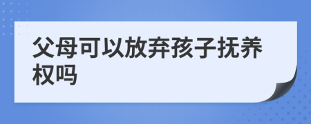 父母可以放棄孩子撫養(yǎng)權(quán)嗎