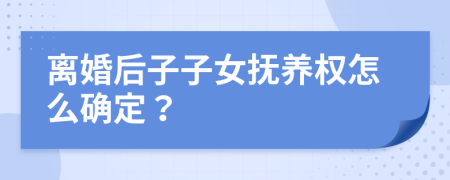 離婚后子子女撫養(yǎng)權(quán)怎么確定？
