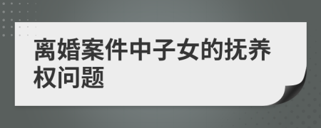 離婚案件中子女的撫養(yǎng)權問題
