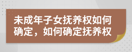 未成年子女撫養(yǎng)權(quán)如何確定，如何確定撫養(yǎng)權(quán)