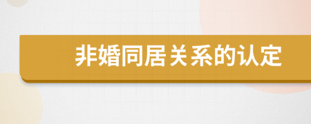 非婚同居關(guān)系的認(rèn)定