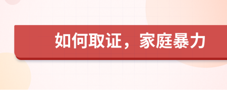 如何取證，家庭暴力