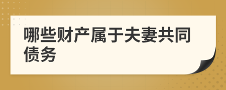 哪些財產(chǎn)屬于夫妻共同債務