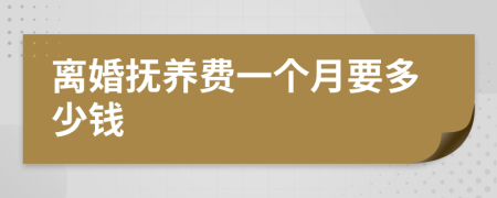 離婚撫養(yǎng)費一個月要多少錢
