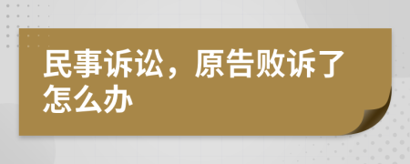 民事訴訟，原告敗訴了怎么辦