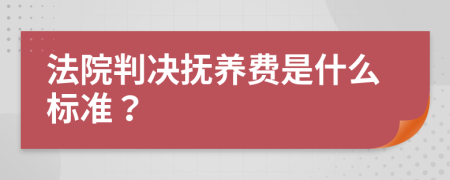 法院判決撫養(yǎng)費(fèi)是什么標(biāo)準(zhǔn)？