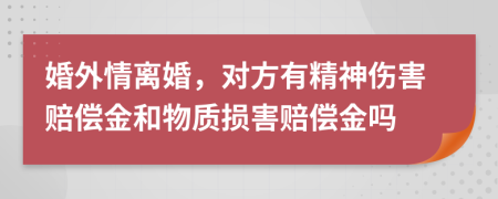 婚外情離婚，對方有精神傷害賠償金和物質(zhì)損害賠償金嗎