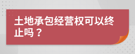 土地承包經(jīng)營權可以終止嗎？