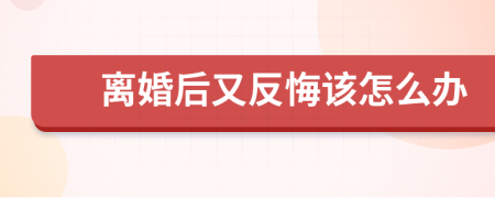 離婚后又反悔該怎么辦