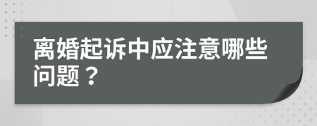 離婚起訴中應(yīng)注意哪些問題？