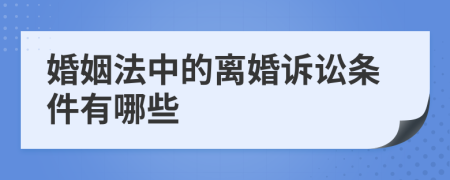 婚姻法中的離婚訴訟條件有哪些