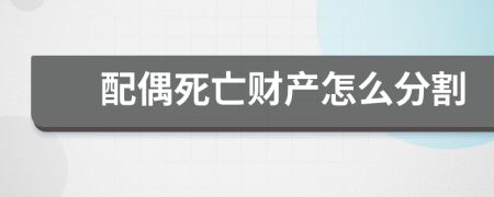 配偶死亡財產(chǎn)怎么分割