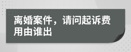 離婚案件，請問起訴費用由誰出