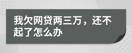 我欠網(wǎng)貸兩三萬，還不起了怎么辦