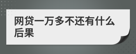 網(wǎng)貸一萬多不還有什么后果