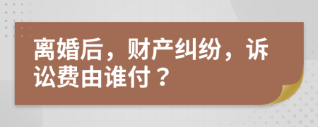 離婚后，財(cái)產(chǎn)糾紛，訴訟費(fèi)由誰付？