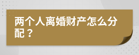 兩個人離婚財產(chǎn)怎么分配？
