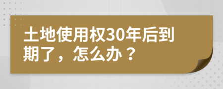 土地使用權(quán)30年后到期了，怎么辦？