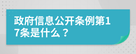政府信息公開(kāi)條例第17條是什么？