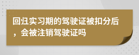 回歸實(shí)習(xí)期的駕駛證被扣分后,會被注銷駕駛證嗎