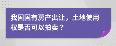 我國(guó)國(guó)有房產(chǎn)出讓，土地使用權(quán)是否可以拍賣？