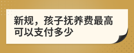 新規(guī)，孩子撫養(yǎng)費(fèi)最高可以支付多少