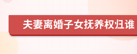 夫妻離婚子女撫養(yǎng)權(quán)歸誰