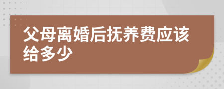 父母離婚后撫養(yǎng)費應該給多少