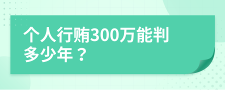 個人行賄300萬能判多少年？