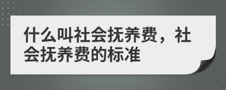 什么叫社會撫養(yǎng)費，社會撫養(yǎng)費的標準