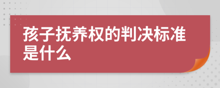 孩子撫養(yǎng)權(quán)的判決標(biāo)準(zhǔn)是什么