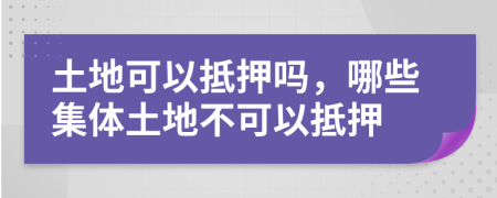 土地可以抵押嗎，哪些集體土地不可以抵押