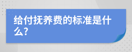 給付撫養(yǎng)費的標準是什么?