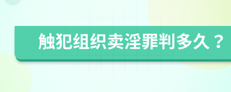 觸犯組織賣淫罪判多久？