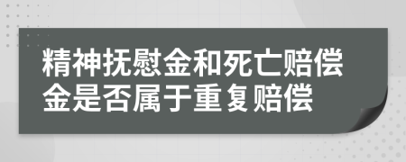 精神撫慰金和死亡賠償金是否屬于重復(fù)賠償