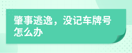 肇事逃逸，沒(méi)記車牌號(hào)怎么辦