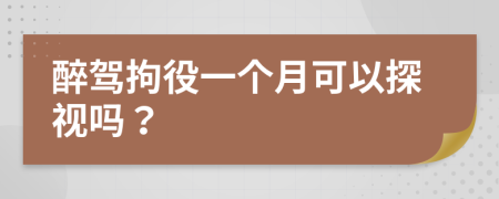 醉駕拘役一個月可以探視嗎？