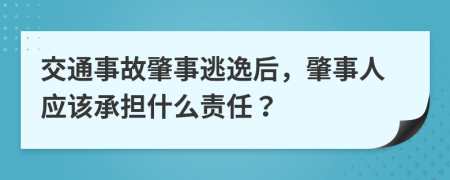 交通事故肇事逃逸后，肇事人應(yīng)該承擔(dān)什么責(zé)任？